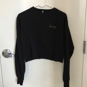 Brandy Melville Erica Honey Embroidery Sweatshirt